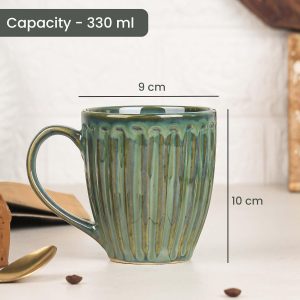 The Earth Store Glam Green Studio 330ml Ceramic Coffee Mug